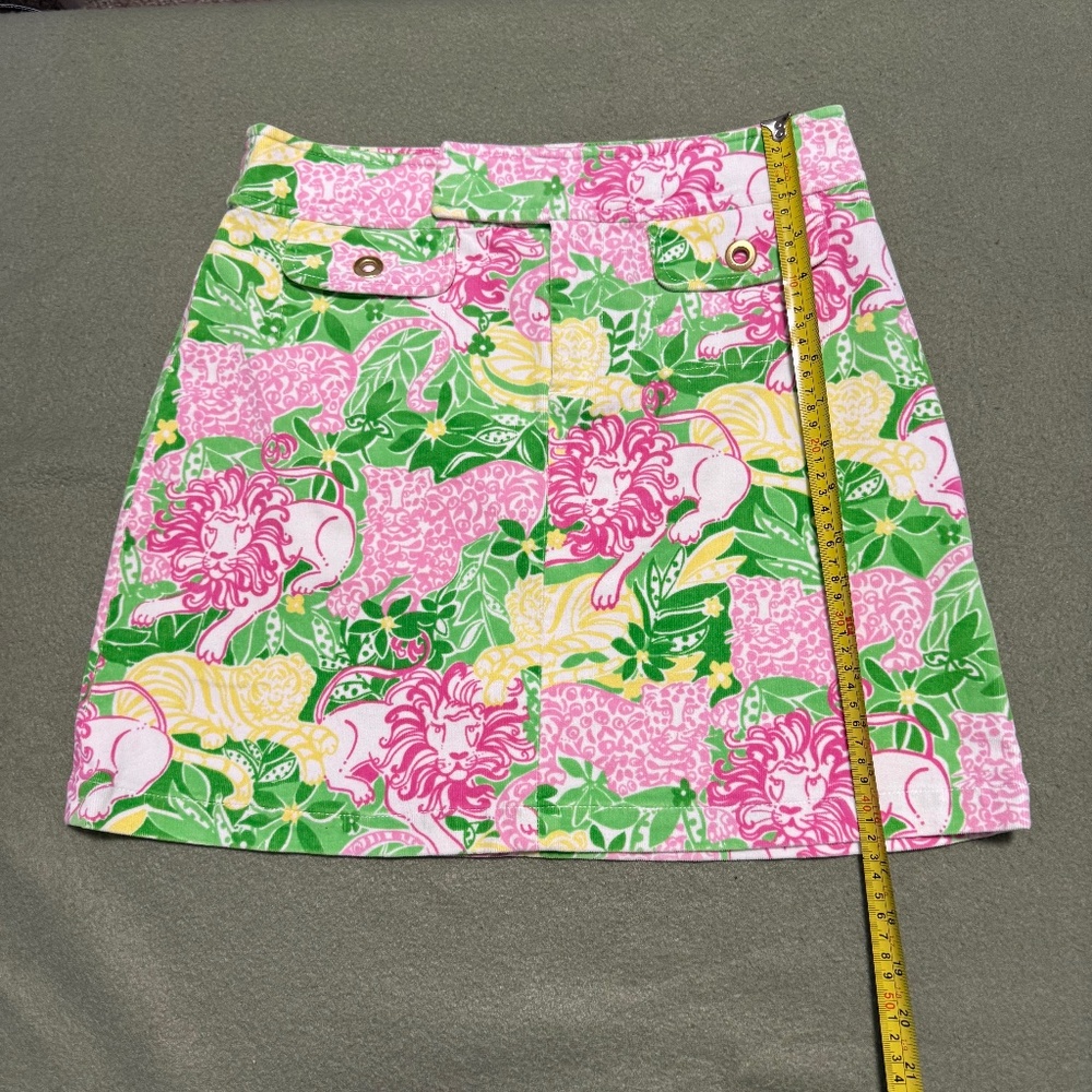 Lilly Pulitzer Animal‎ Crackers Floral Lion Corduroy Tropical skirt Size 2